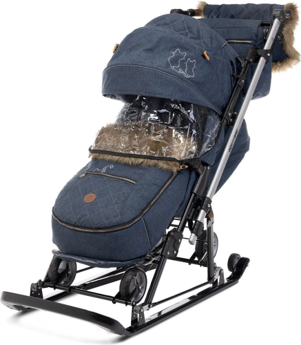 Санки-коляска комбинированная НИКА Joy every day1, синий