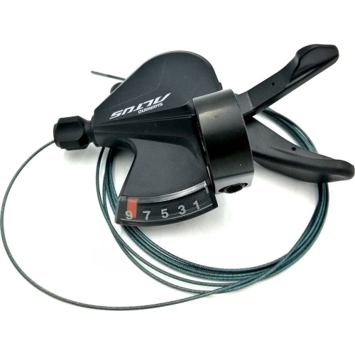 Шифтер Shimano Altus SL-M2010-9R, 9 скоростей, правый, трос 2050 мм, без упаковки, черный, 2-8221, черный