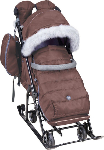 Санки-коляска "Ника детям 7-5SK" шоколадный (арт. НД7-5SK/Ш), коричневый