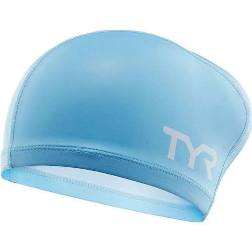 Шапочка для плавания TYR Long Hair Silicone Comfort Swim Cap, голубая