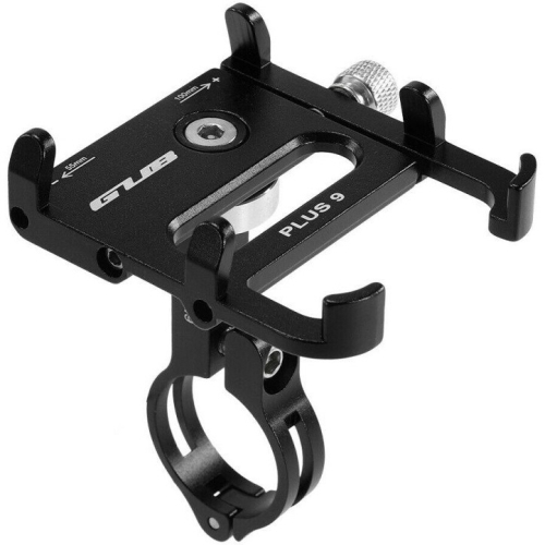 Держатель для смартфона GUB Plus9, алюминиевый, на руль/вынос 20-31,8мм, 55-100мм, черный, 09-300190
