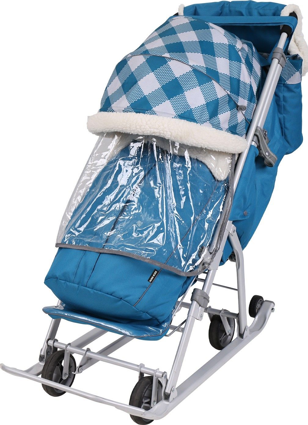 Санки-коляска комбинированная "Ника детям 7-5Н", НД7-5Н/К, капри в клетку