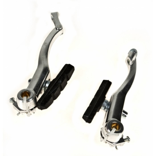 Тормозные рычаги с колодками (две пары) VINCA SPORT, алюминиевые, 107мм, колодки 65мм, серебристый