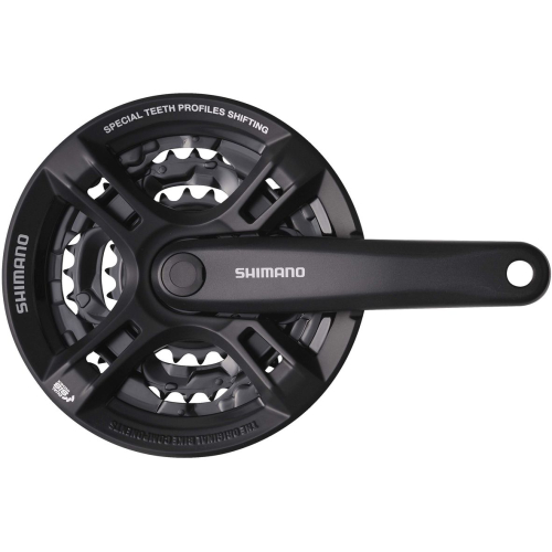 Шатуны Shimano Tourney M171, 170мм, кв, 42/34/24, защ, черн.