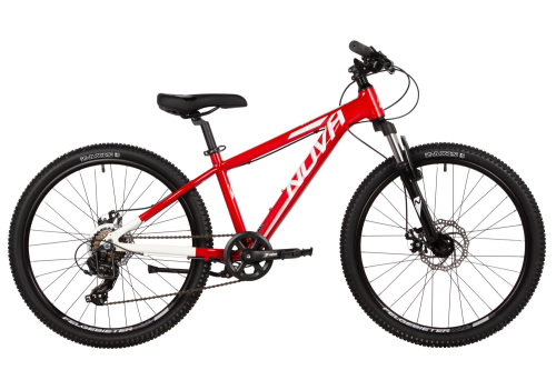 Велосипед Novatrack Extreme 7.D 24 (2025), рама 13" (130-155 см), красный-белый
