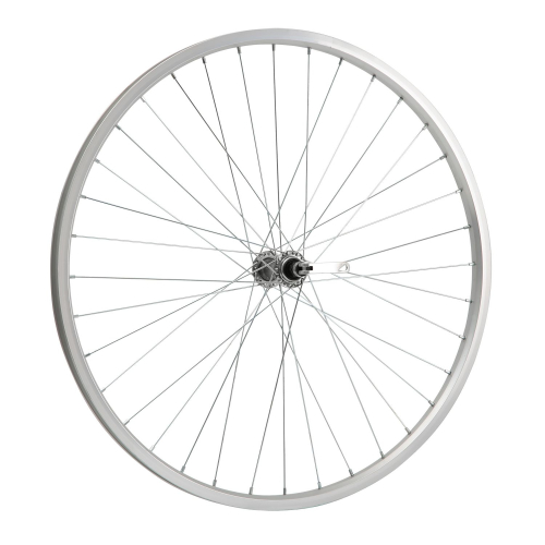 Колесо 26" переднее(без резины), одинарный алюм.обод 36 отв, втулка сталь, эксцентрик