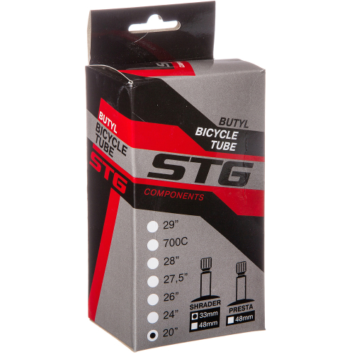 Камера велосипедная STG бутил 20"Х1,95"/2,125" автонип.33мм