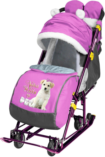 Коляска комбинированная "Ника детям 7-6" со щенком орхидея, НД7-6/16