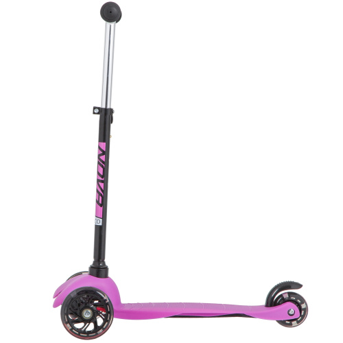 Самокат-кикборд Novatrack Disco-kids Basic (2020), черный-розовый