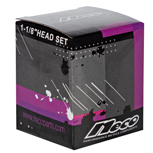 Рулевая колонка Neco H125M, ZS44, 1 1/8", алюм.чашки, пром.подшипники, черный