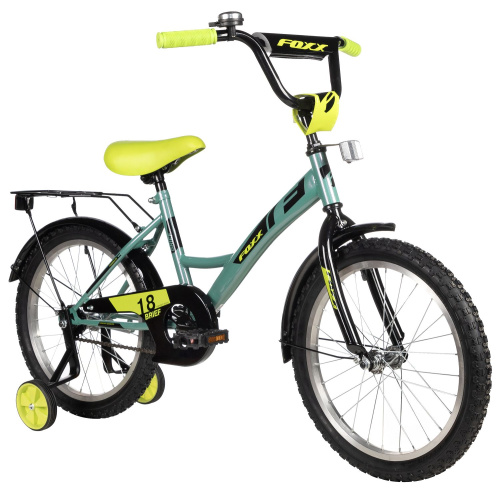 Велосипед Foxx Brief 18 (2025) (110-130 см), зелено-голубой