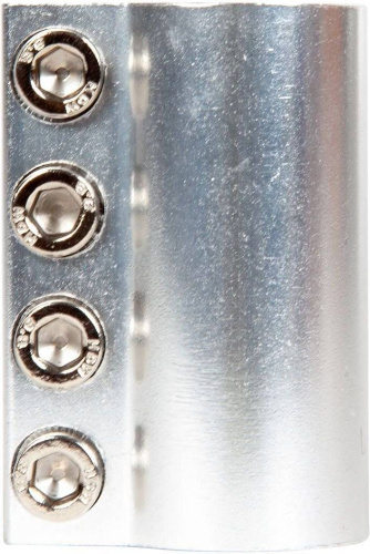 Зажим STG Х105166, 28.6 мм для рулей самокатов, с болтами, серебристый