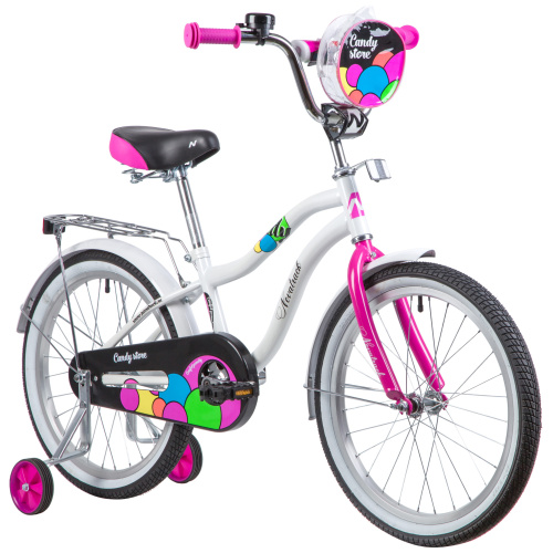 Велосипед Novatrack Candy 20" (2023), рама 12" (110-130 см), белый