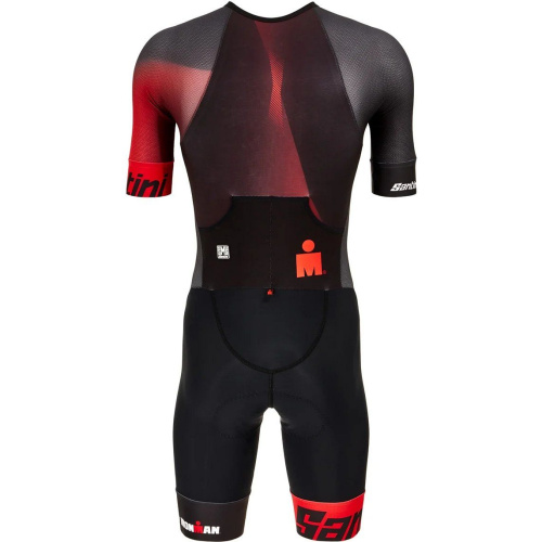 Трисьют с коротким рукавом Santini Ikaika - Ironman SS Trisuit, красный-черный