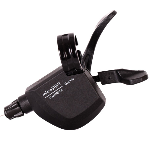 Шифтер Microshift SL-M850, левый, 2 скорости, трос 1800 мм, черный