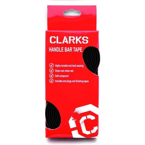 Лента на руль Clark`s CHBT, корковая + крепеж + заглушки, толщина 3мм, черная, 3-120, черный