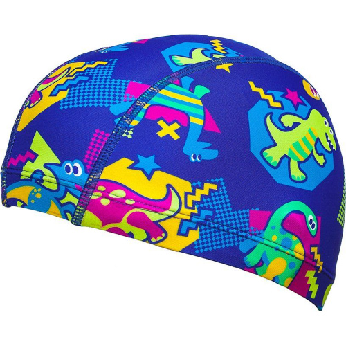 Шапочка юниорская текстильная Mad Wave Dinos, синий