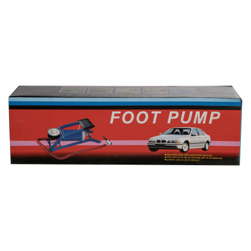 Насос ножной универ. с манометром BOX 55х120, сталь. авто/вело ниппель