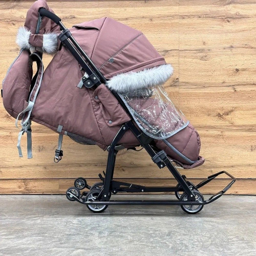 Санки-коляска "Ника детям 7-5SK" шоколадный (арт. НД7-5SK/Ш), коричневый
