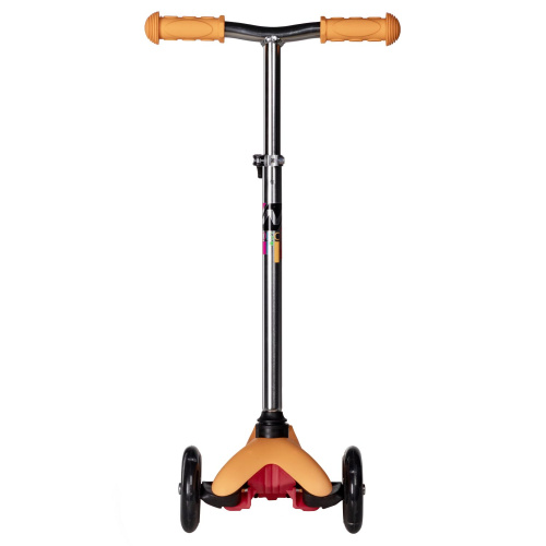 Самокат детский Novatrack Disco-kids Basic (2025) со светящимися колёсами, оранжевый