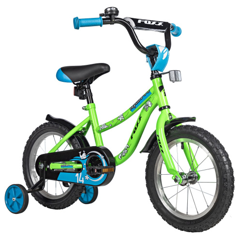 Велосипед Foxx Neptune 14 (2025) (98-110 см), зеленый