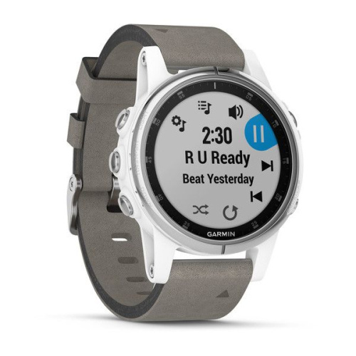 Часы GARMIN Fenix 5S Plus Sapphire (White/Suede Band)