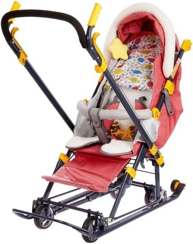 Санки-коляска комбинированная НИКА детям 7-7, красный