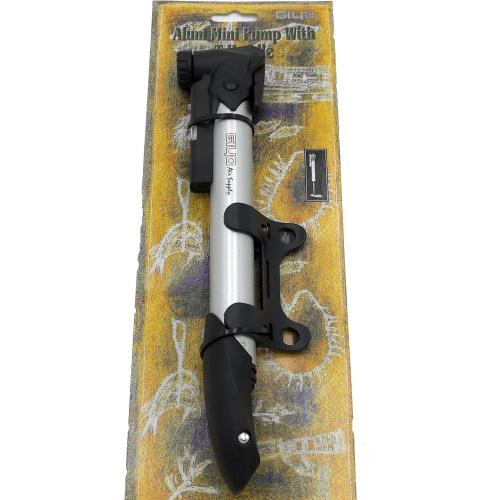 Насос велосипедный Giyo GP-91 алюминиевый, с манометром, до 120PSI, серебристый, 6-170091