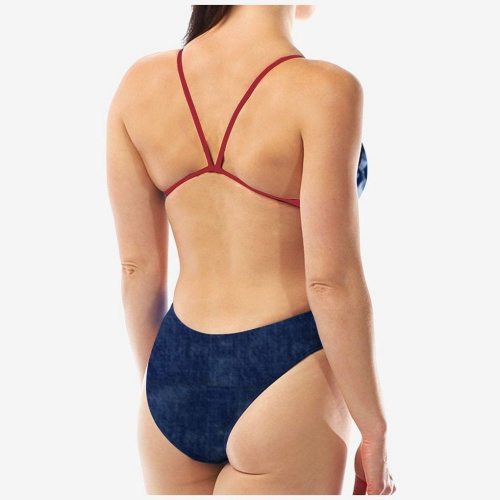 Купальник слитный TYR France Cutoutfit, красный