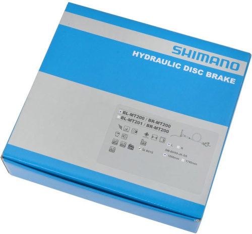 Тормоз Shimano MT-200, гидравлический дисковый передний (ручка, гидролиния 1000мм, калипер, колодки), индивидуальная упаковка, 2-5150
